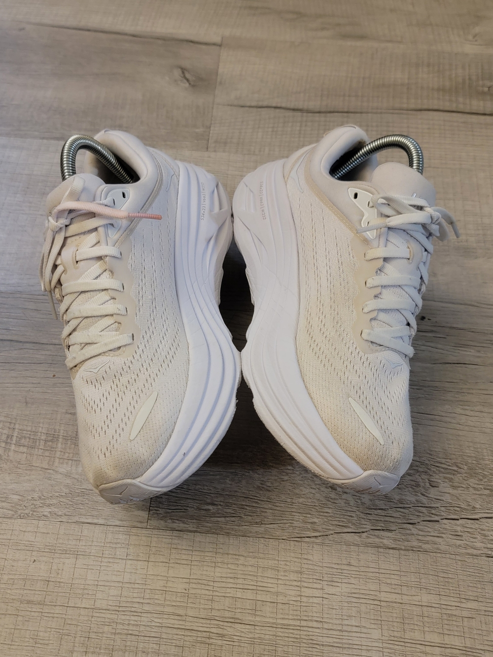 Hoka Women's White/Light Cream Running Shoes - Picture 3 of 8